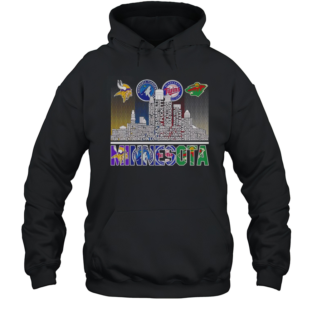 Skyline Minnesota Sports Team Players Name Shirt Unisex Hoodie