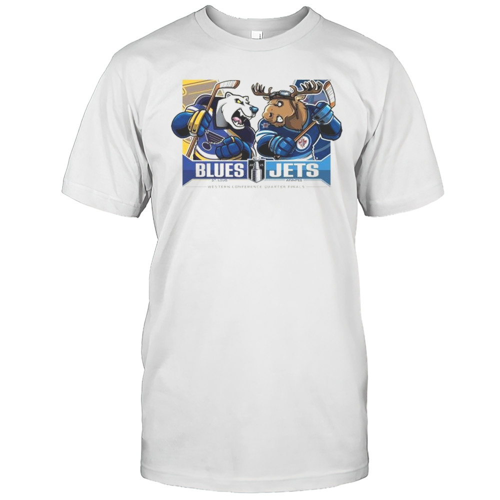 The 2025 Stanley Cup Playoffs St Louis Blues Vs Winnipeg Jets Western Conference Quarter Finals Mascots T-shirt