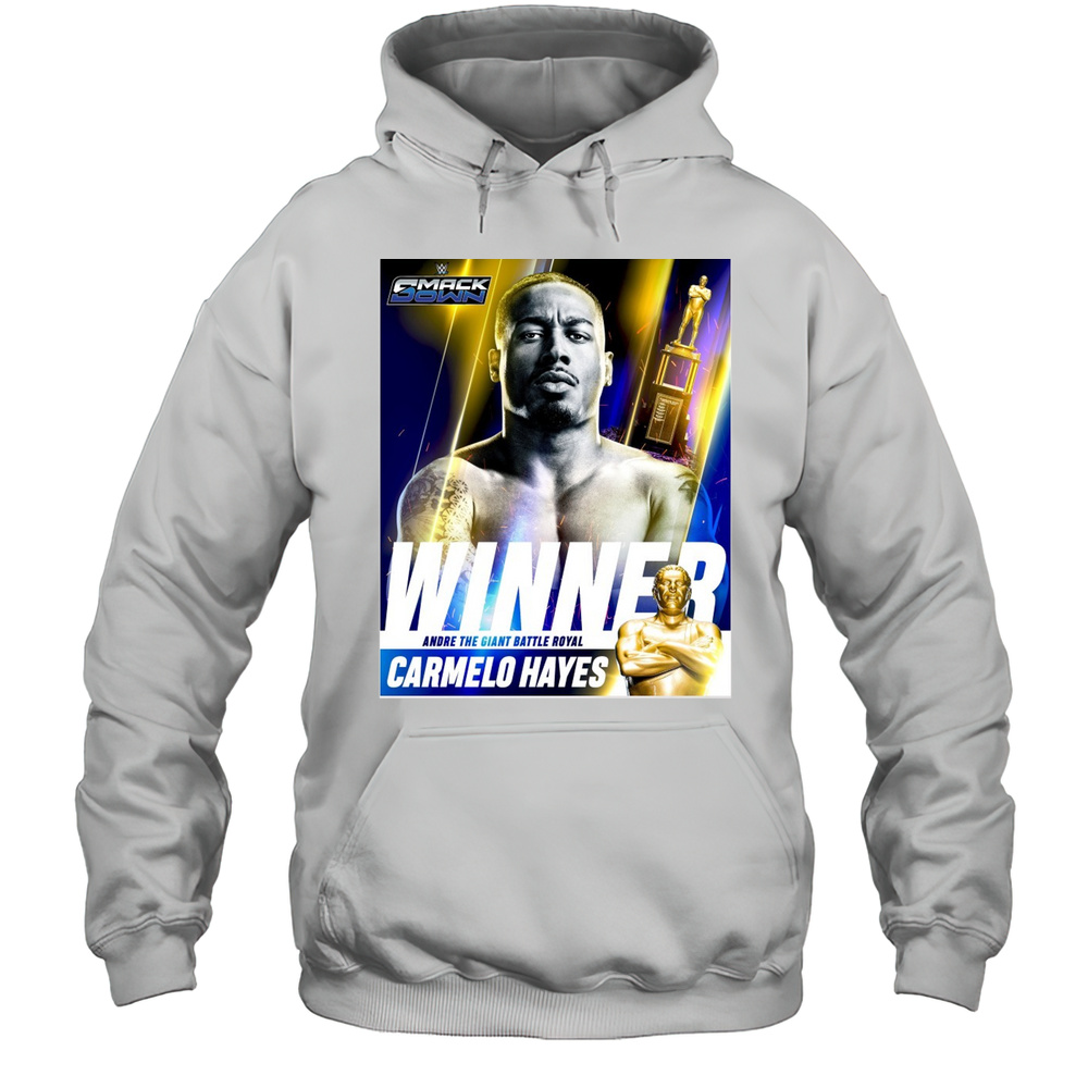 Wwe Smackdown Carmelo Hayes 2025 Andre The Giant Battle Royal Winner 2025 Poster T-shirt Unisex Hoodie