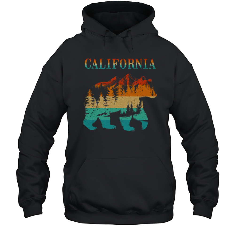 California Bear Vintage Retro Nature Hiking Souvenir Shirt Unisex Hoodie