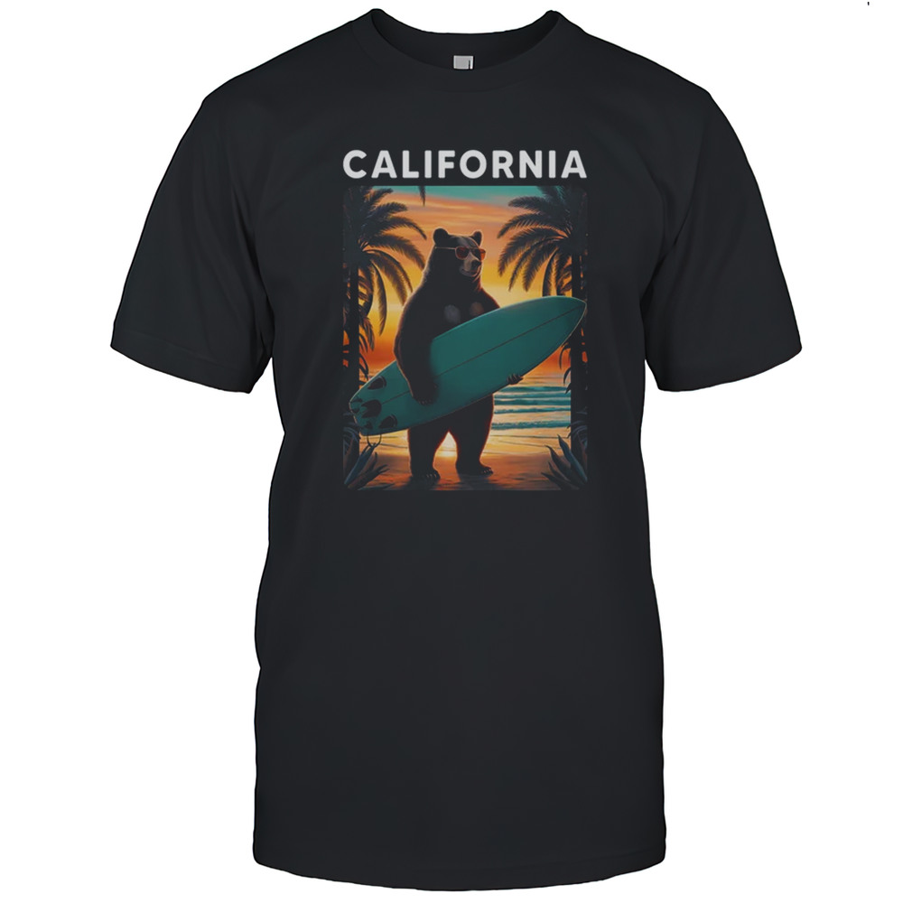 California Cool Republic Bear Surfing Beach California Retro Shirt Men's T-shirt
