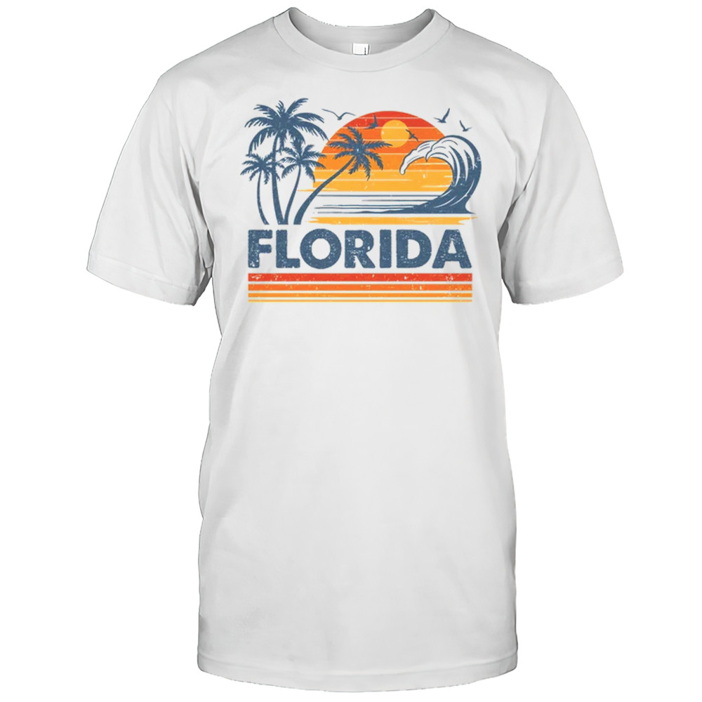 Florida Vacation Sunset Cute 70s Vintage Retro Beach Shirt Men's T-shirt