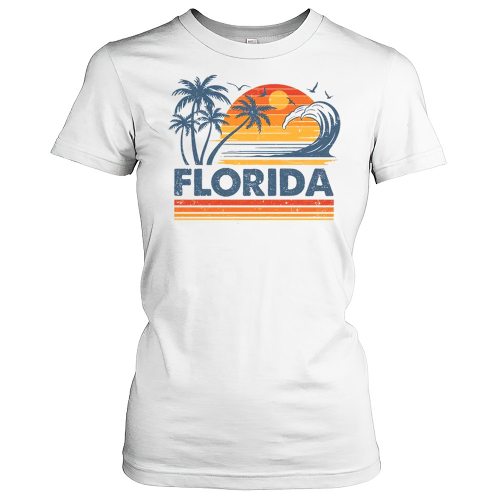 Florida Vacation Sunset Cute 70s Vintage Retro Beach Shirt Women's T-shirt