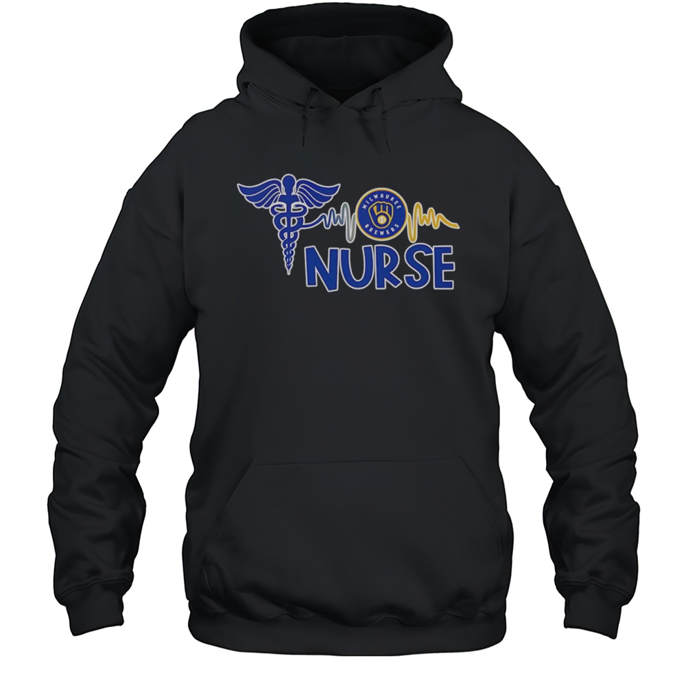Nurse Heartbeat Milwaukee Brewers Baseball Shirt Unisex Hoodie