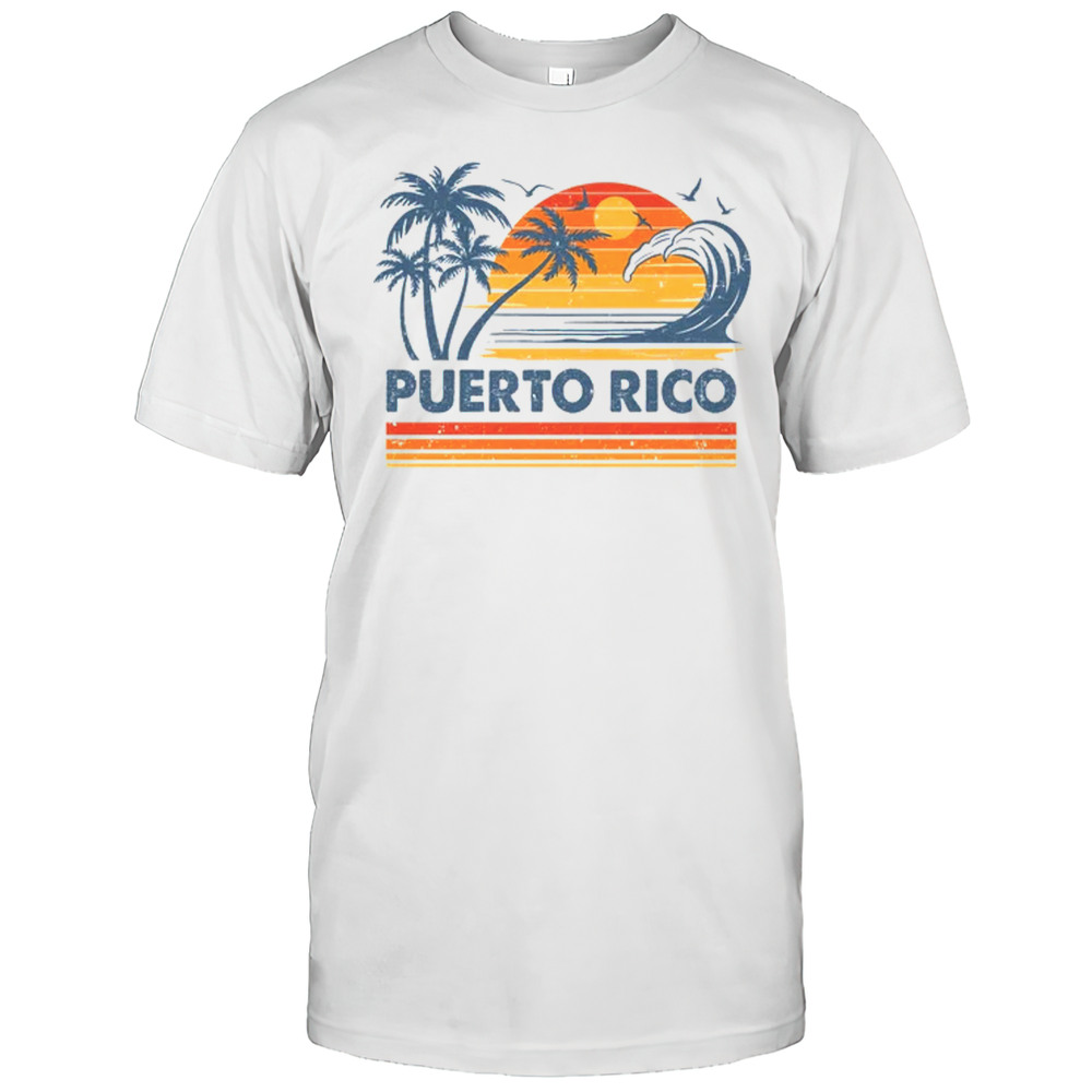 Puerto Rico Vacation Sunset Cute 70s Vintage Retro Beach Shirt Men's T-shirt