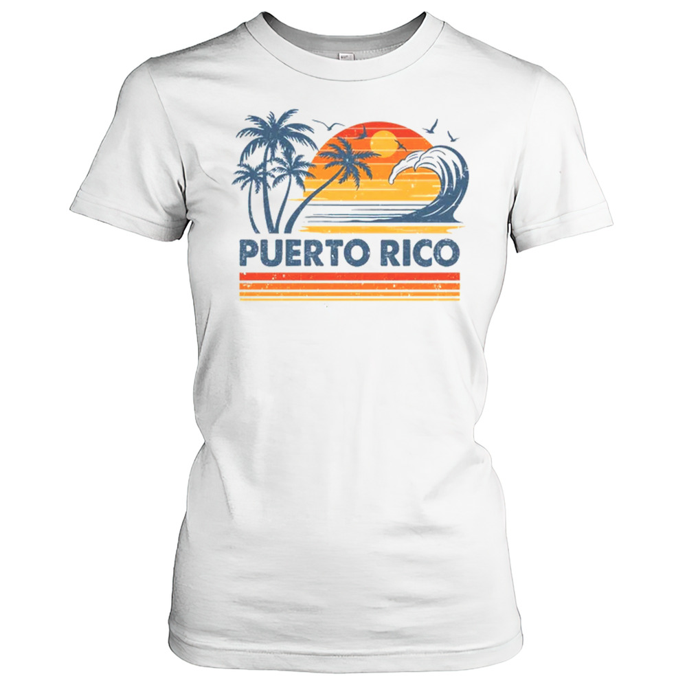 Puerto Rico Vacation Sunset Cute 70s Vintage Retro Beach Shirt Women's T-shirt
