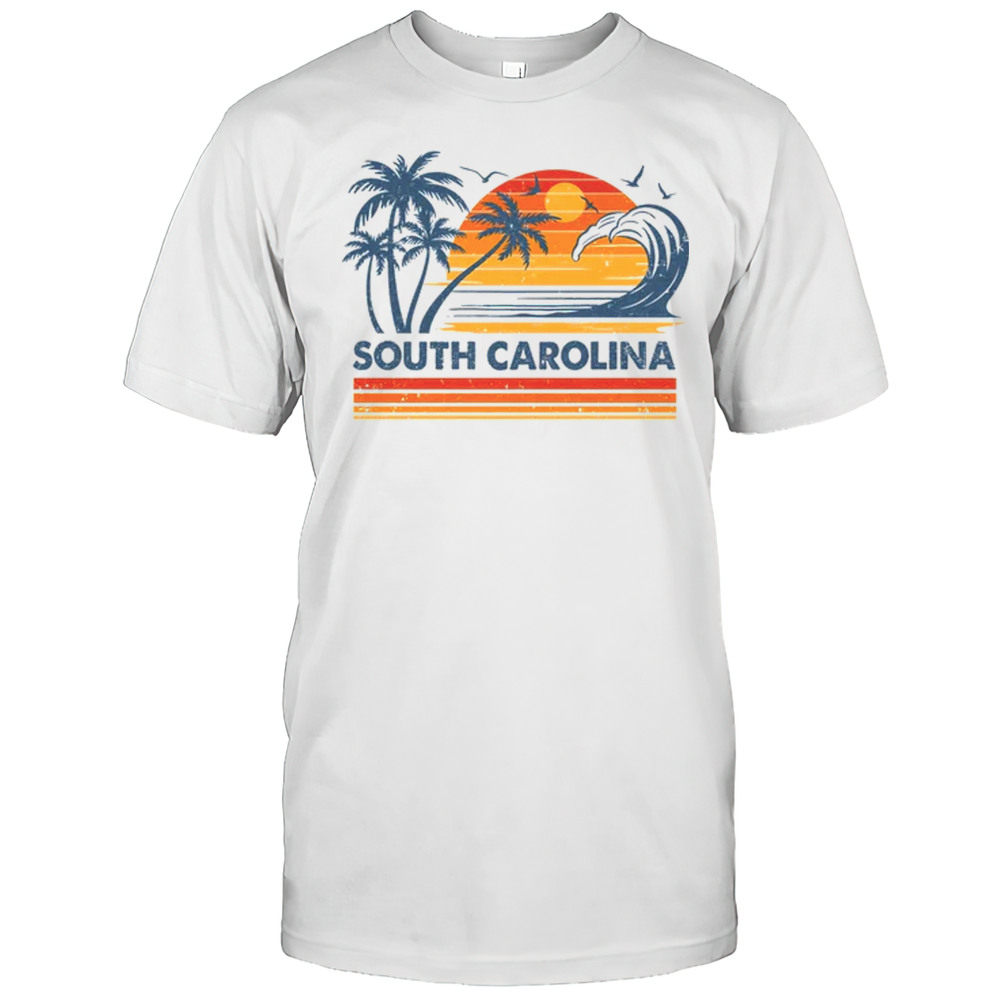 South Carolina Vacation Sunset Cute 70s Vintage Retro Beach Shirt Men's T-shirt