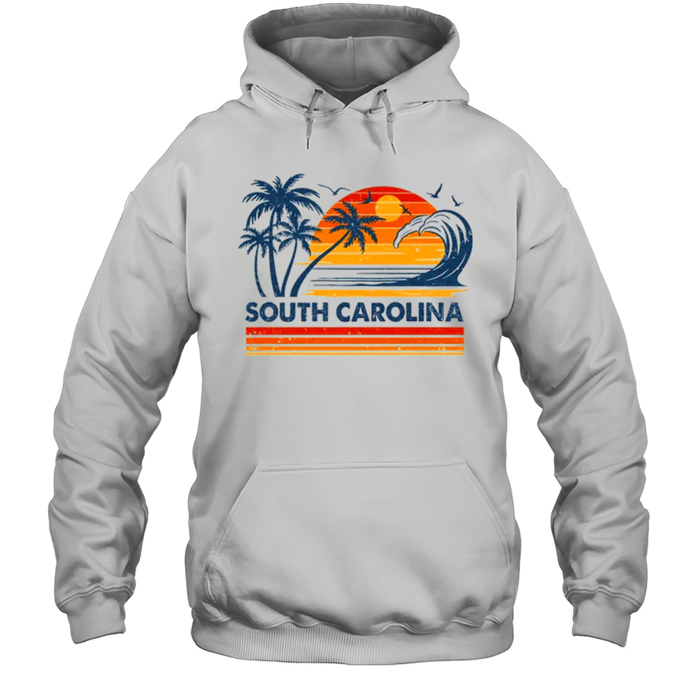 South Carolina Vacation Sunset Cute 70s Vintage Retro Beach Shirt Unisex Hoodie