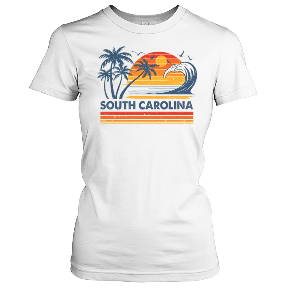 South Carolina Vacation Sunset Cute 70s Vintage Retro Beach Shirt Women's T-shirt