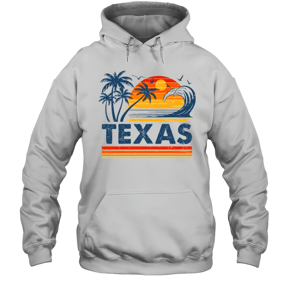 Texas Vacation Sunset Cute 70s Vintage Retro Beach Shirt Unisex Hoodie