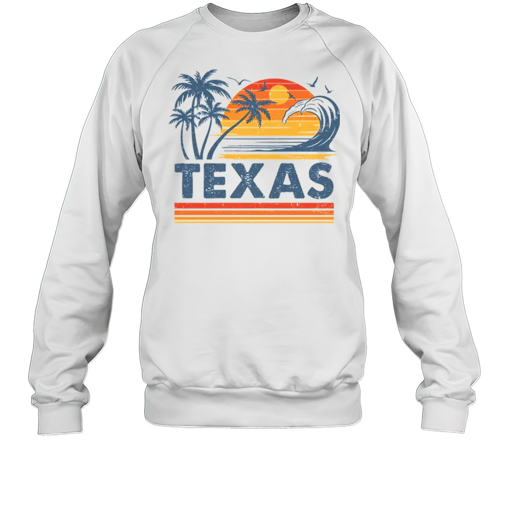 Texas Vacation Sunset Cute 70s Vintage Retro Beach Shirt Unisex Sweatshirt