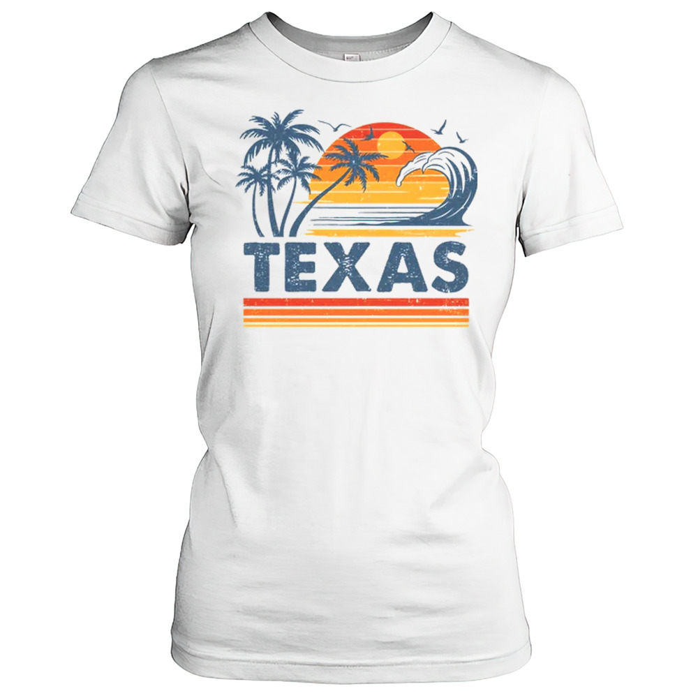 Texas Vacation Sunset Cute 70s Vintage Retro Beach Shirt Women's T-shirt