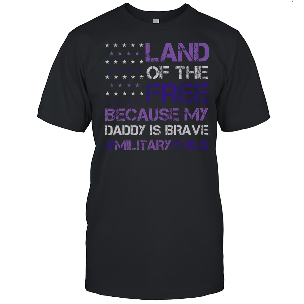 Top Purple Up For Military USA Flag Military Child Month T-Shirt