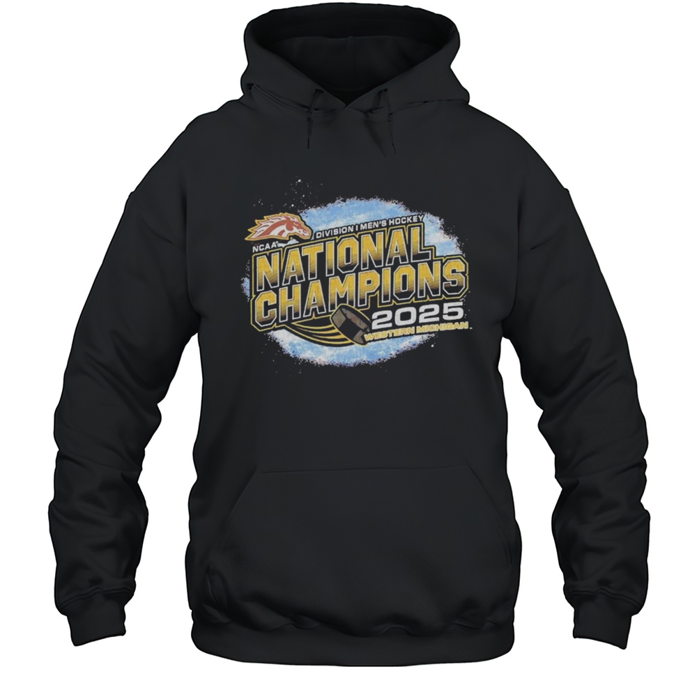 Western Michigan Broncos 2025 Ncaa Division I Mens Hockey National Champions Shirt Unisex Hoodie