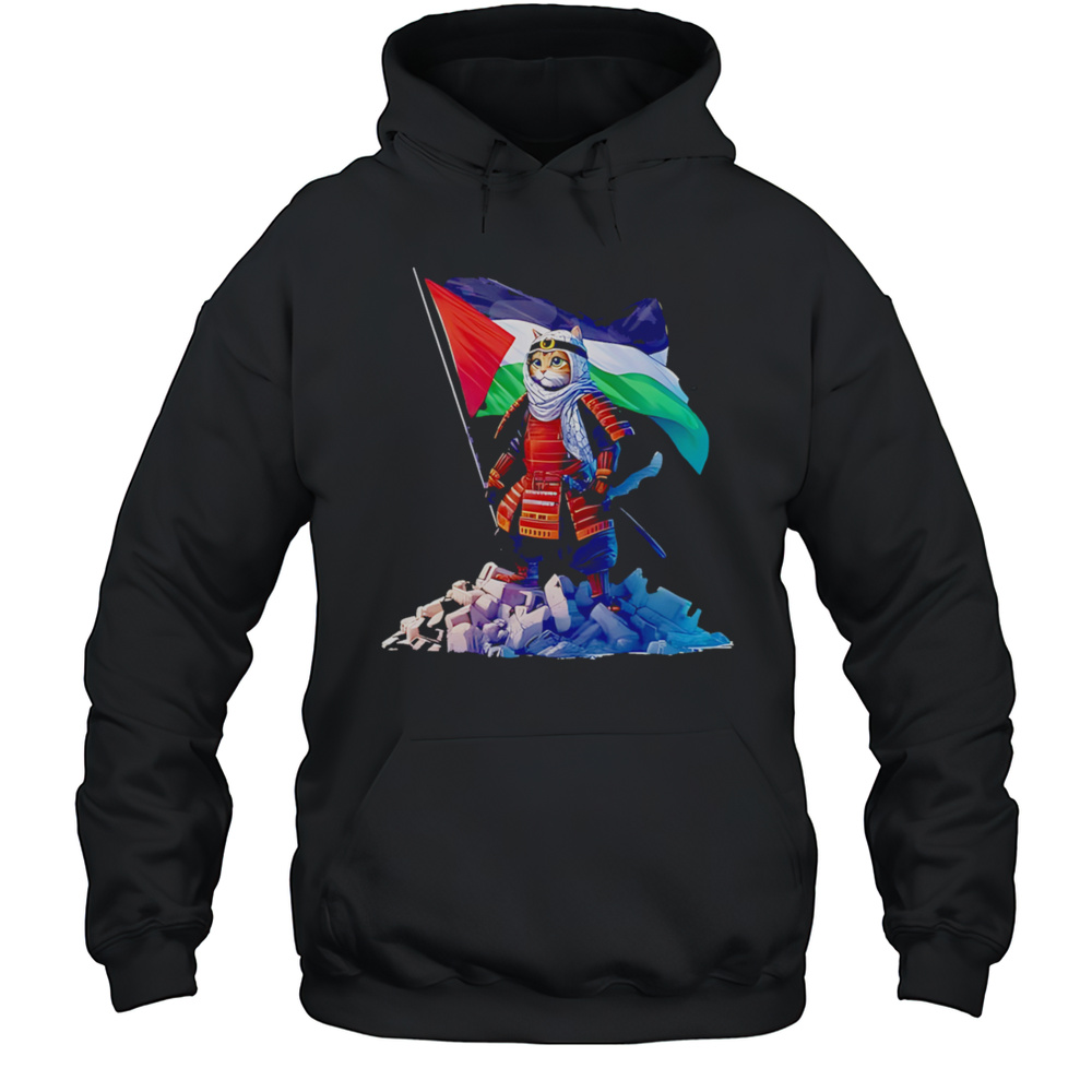Cat Samurai Flag Shirt Unisex Hoodie