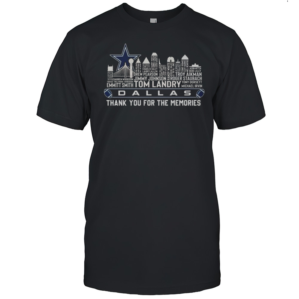 Dallas Cowboys 2025 Thank You For The Memories Skyline Names Shirt