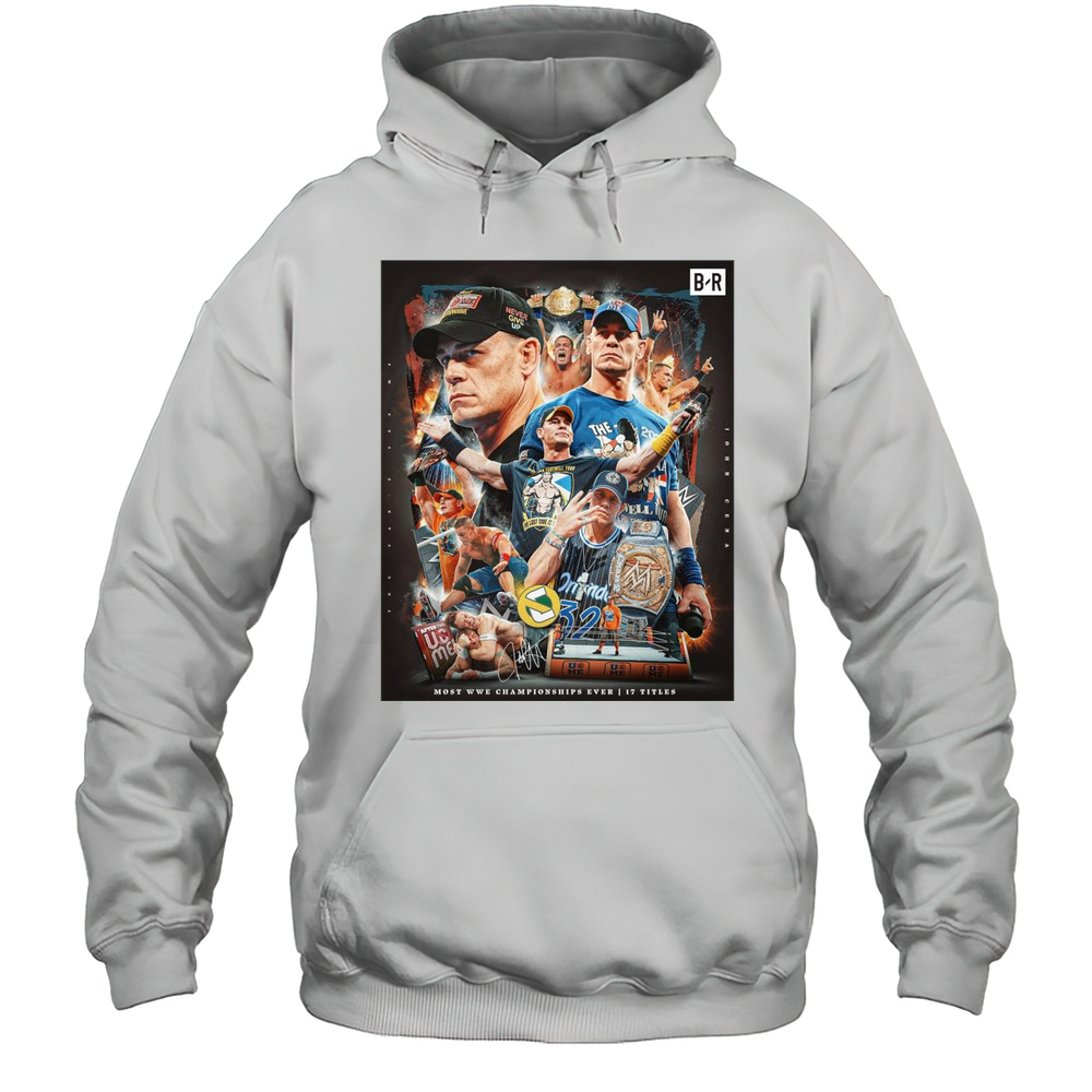 John Cena Defeats Cody Rhodes Most WWE Championships Ever 17 Titles Signature T-shirt Unisex Hoodie