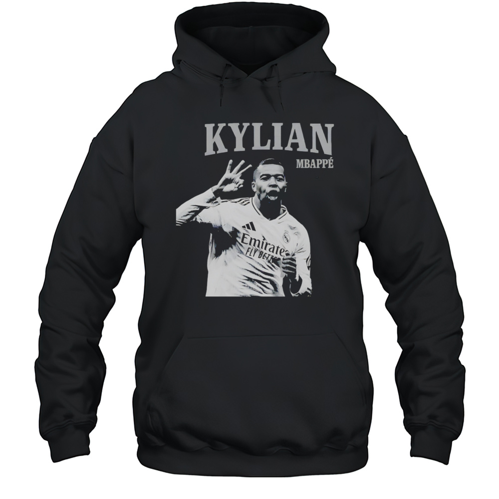 Kylian Mbappe Black White Shirt Unisex Hoodie