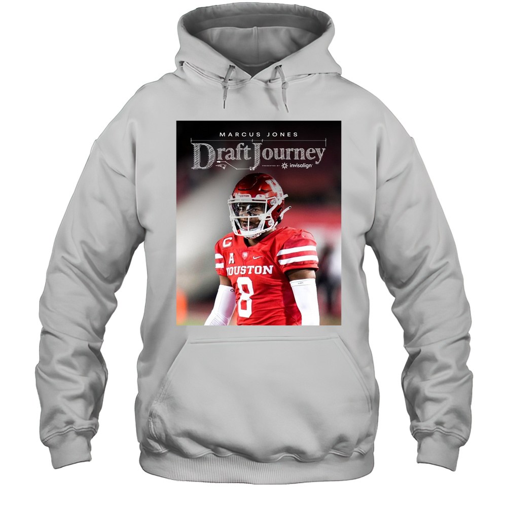 New England Patriots Marcus Jones NFL Draft Journey Has Always Been About Family And Football Poster T-shirt Unisex Hoodie