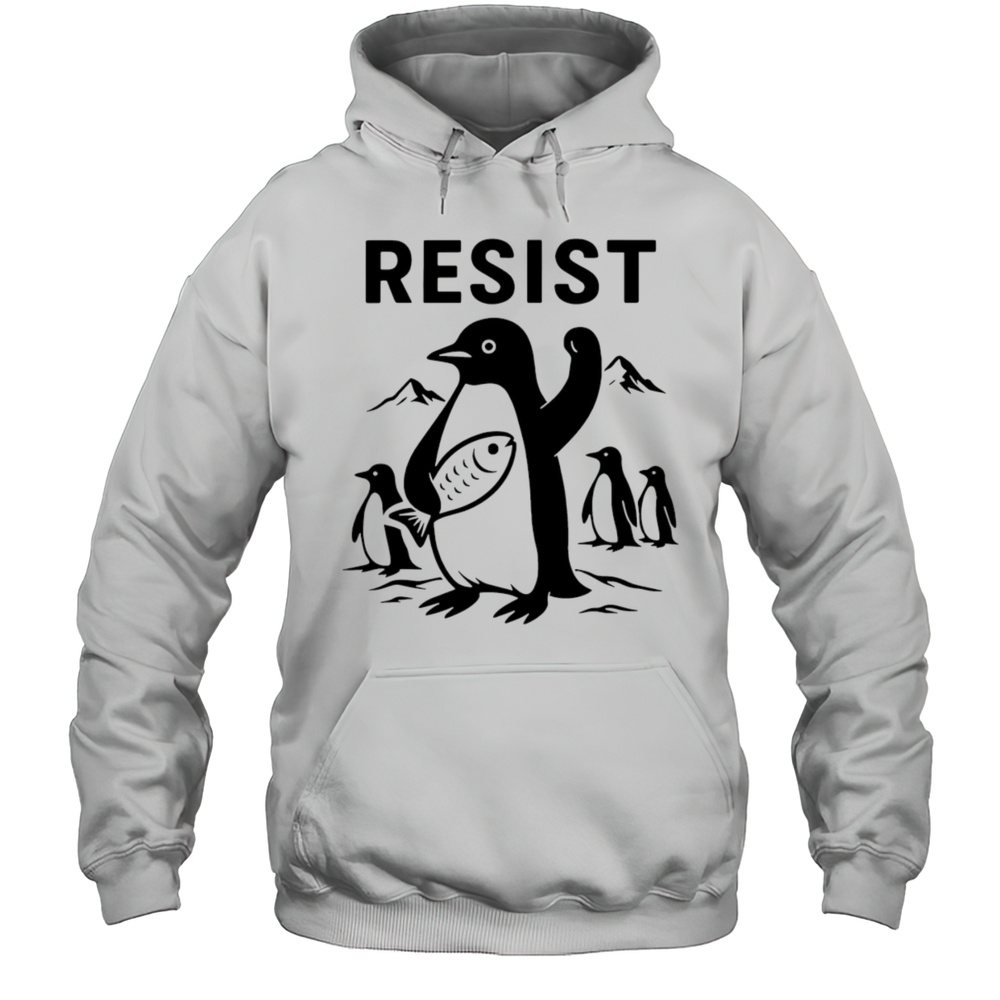 Penguins Resist Printed Round Shirt Unisex Hoodie
