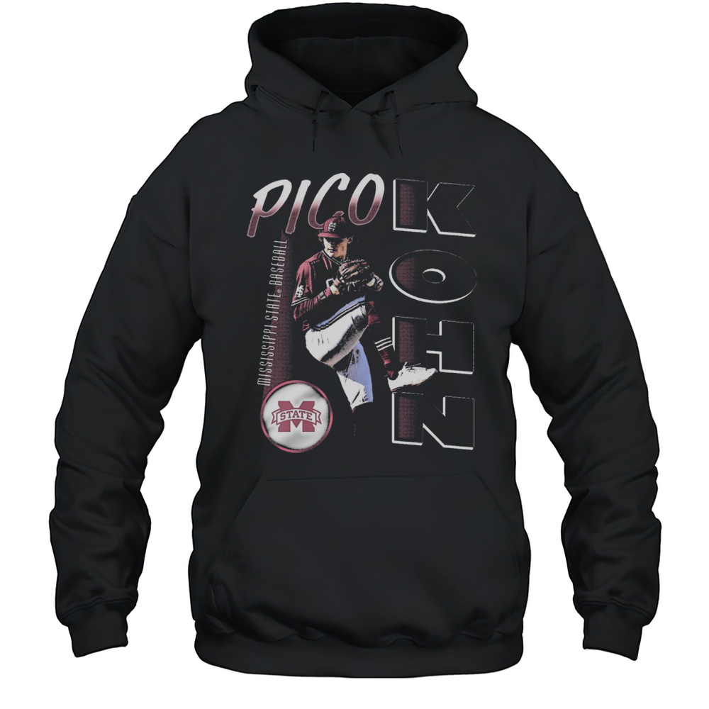 Pico Kohn Illustrated Mississippi State Bulldogs Baseball NCAA 2025 Graphic T-shirt Unisex Hoodie