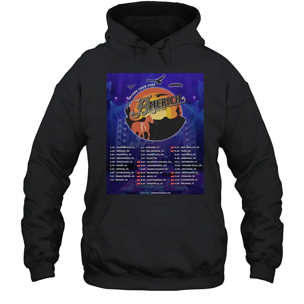 America Encore Tour 2025 8.01 Colorado Springs Co 8.03 Albuquerque Nm 8.14 Milwaukee Wi Poster T-shirt Unisex Hoodie