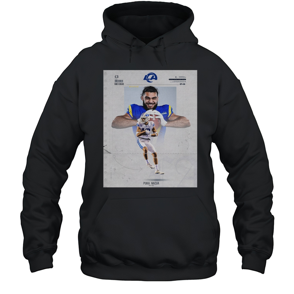 Los Angeles Rams X Byu Cougars Football Puka Nacua 2021  2022 Poster T-shirt Unisex Hoodie