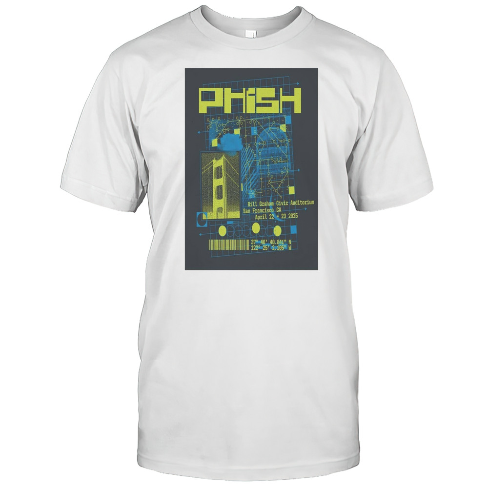 Phish Bill Graham Civic Auditorium San Francisco CA April 22-23 2025 Tour T-shirt