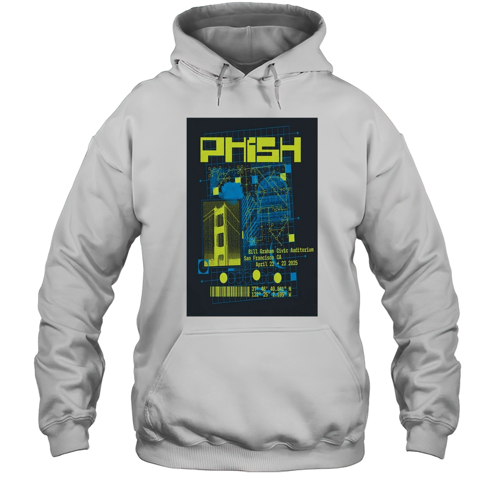 Phish Bill Graham Civic Auditorium San Francisco CA April 22-23 2025 Tour T-shirt Unisex Hoodie