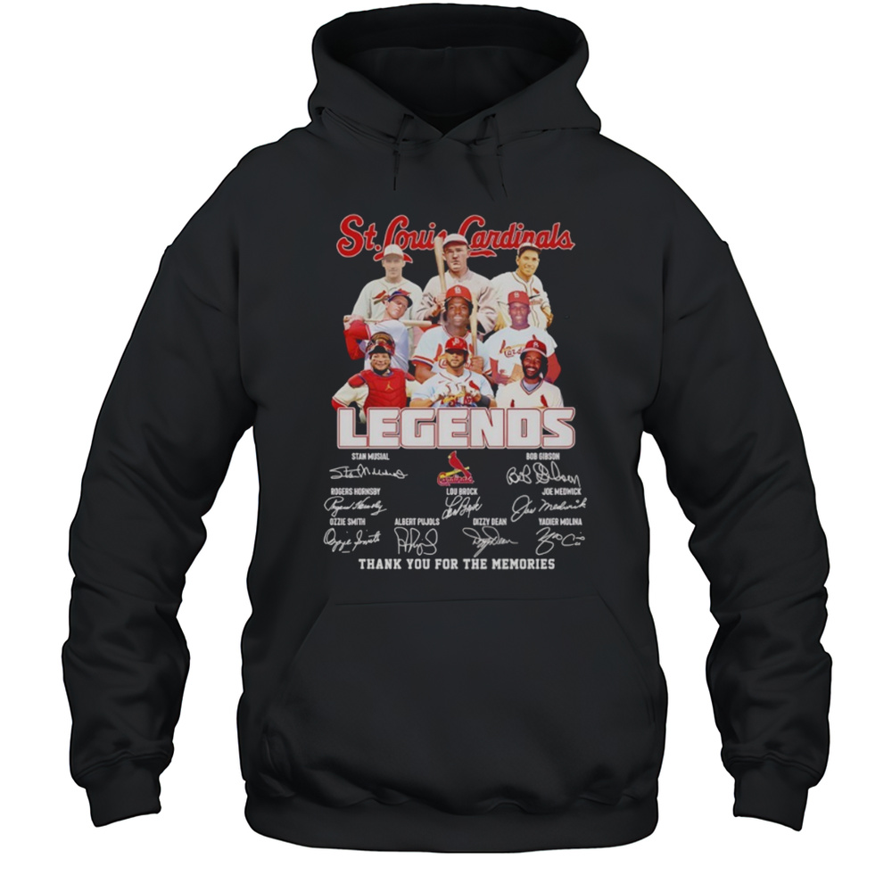 St. Louis Cardinals Baseball Legends Thank You For The Memories Signatures Shirt Unisex Hoodie