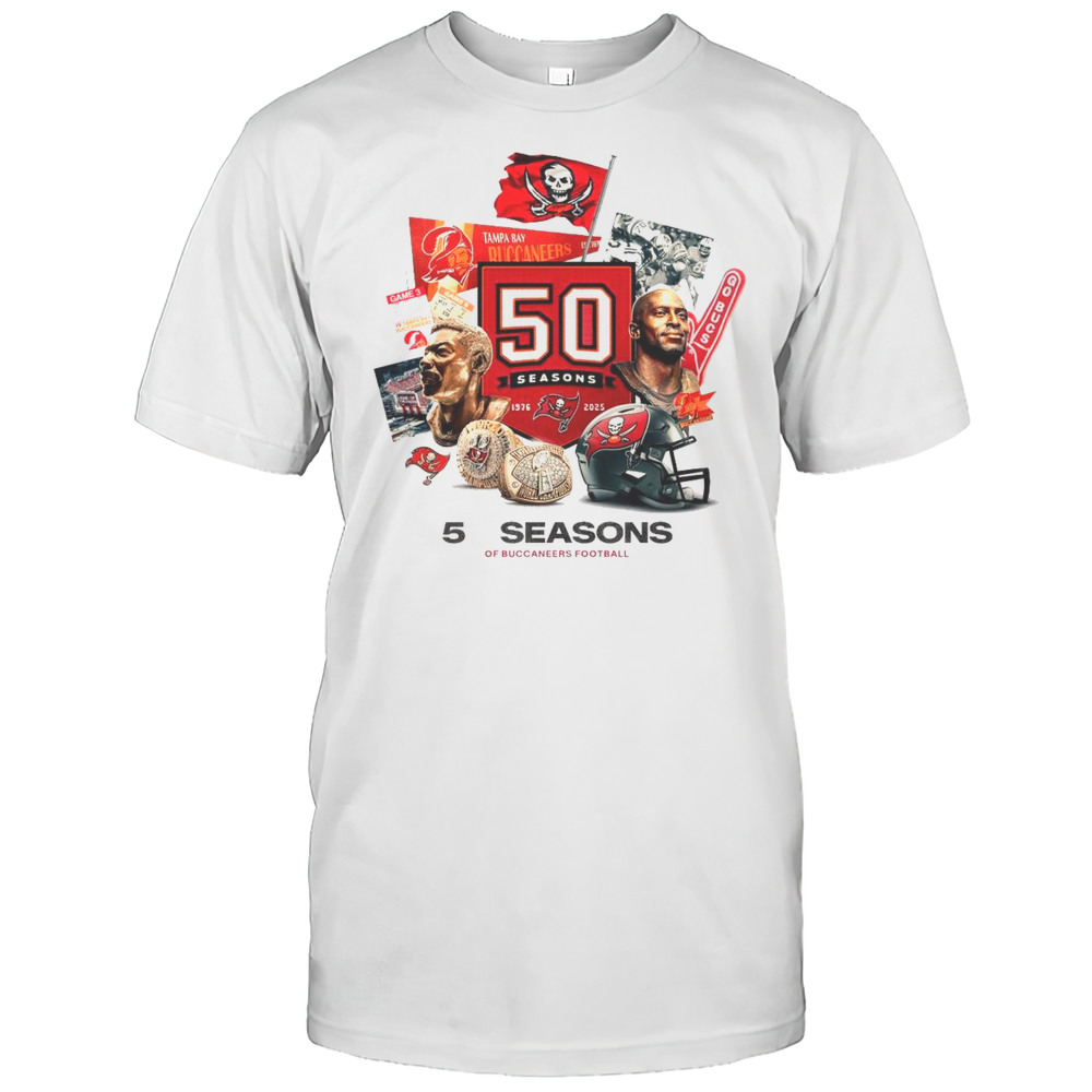 Tampa Bay Buccaneers 50th Season Of Buccaneers Football 1975  2025 T-shirt