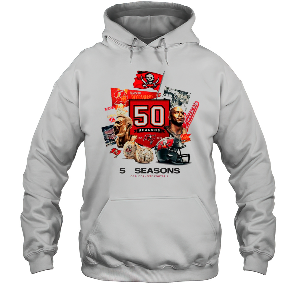 Tampa Bay Buccaneers 50th Season Of Buccaneers Football 1975  2025 T-shirt Unisex Hoodie