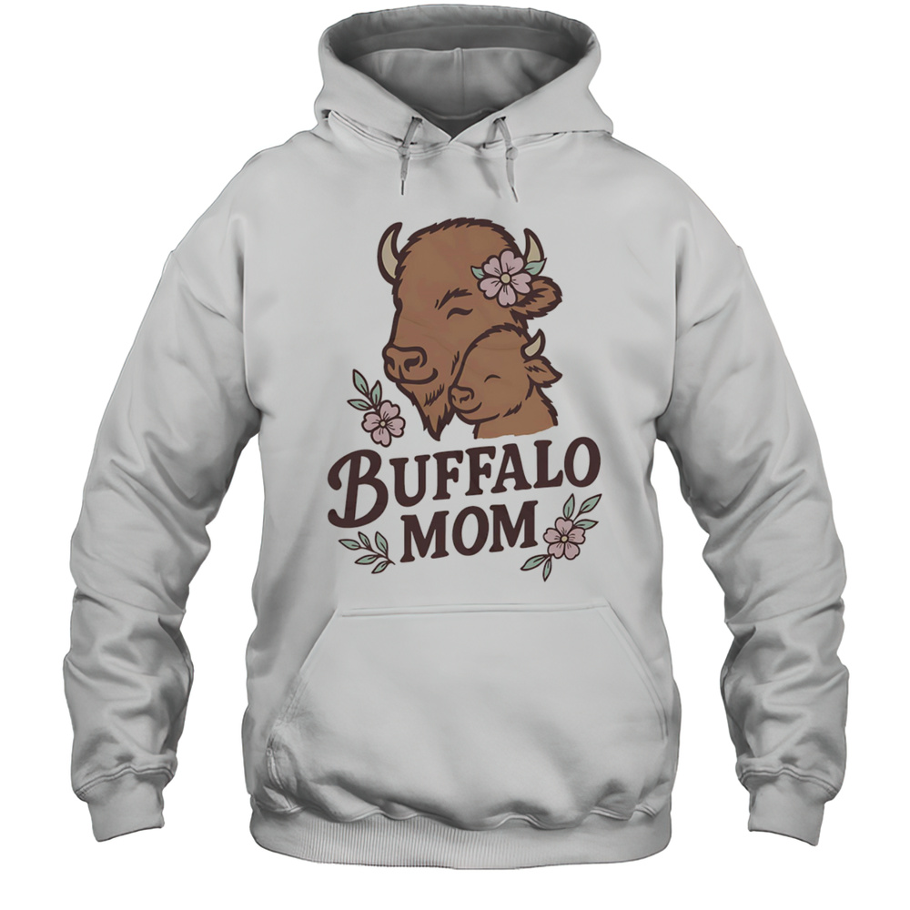 Buffalo Mom Flower Shirt Unisex Hoodie