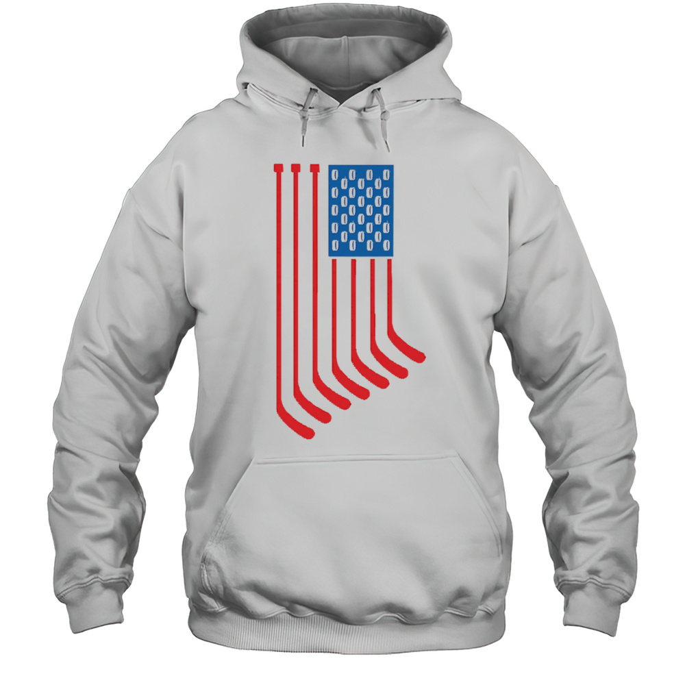 Hockey Stick American Flag Shirt Unisex Hoodie