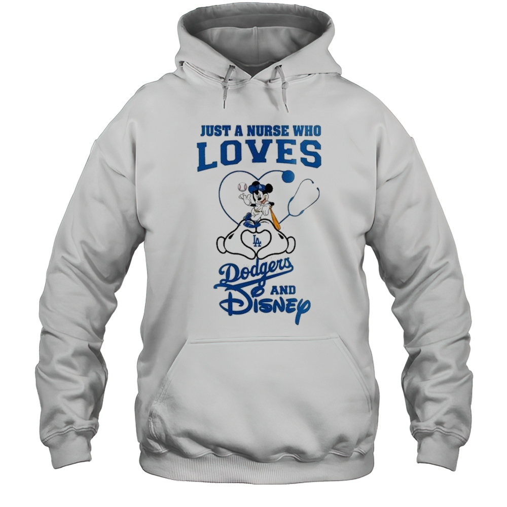 Los Angeles Dodgers Mickey Mouse Just A Nurse Who Loves And Disney Baseball 2025 Shirt Unisex Hoodie