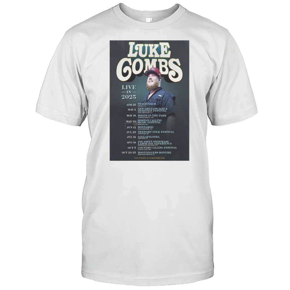 Luke Combs Live In 2025 Tour April 27 Stagecoach Indio CA T-shirt