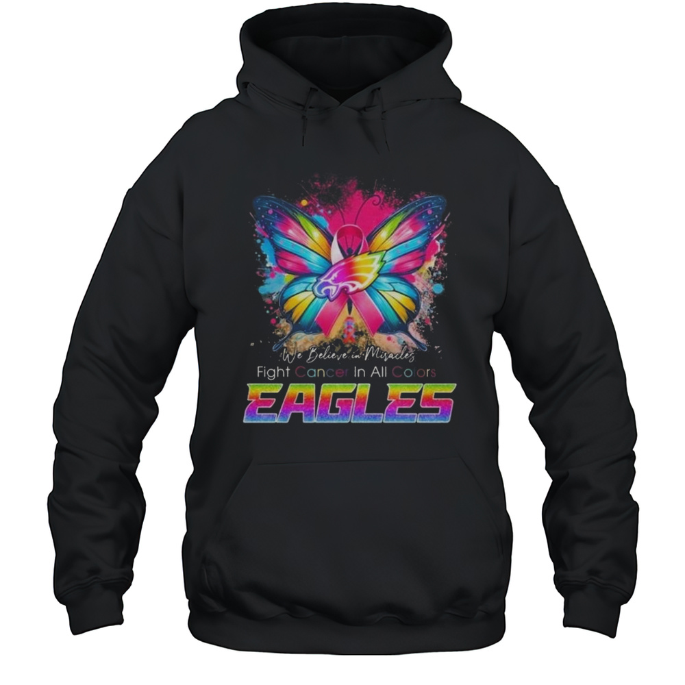 Philadelphia Eagles Fight Cancer In All Color 2025 Shirt Unisex Hoodie