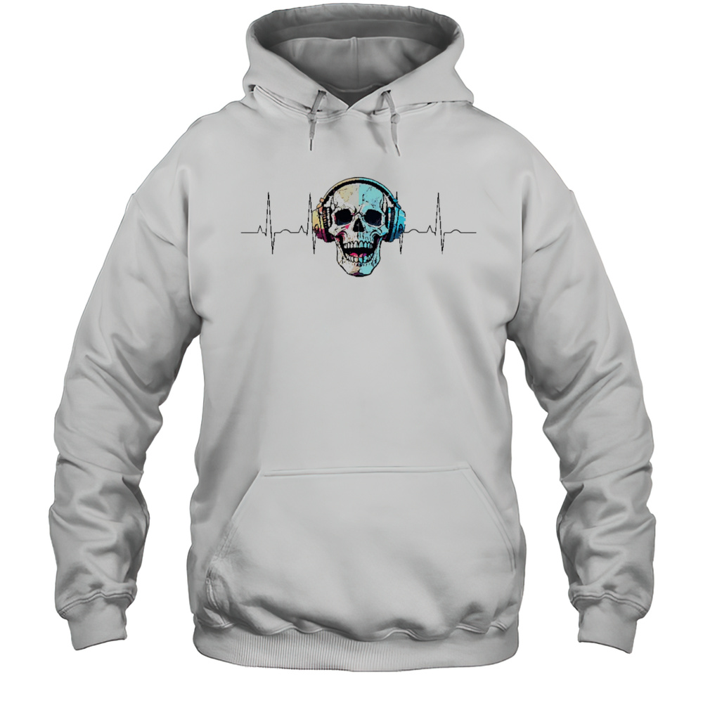 Skull Music Heart Rate Shirt Unisex Hoodie
