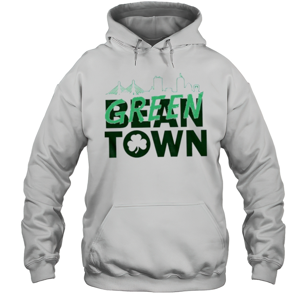 Boston Basketball Green Town Skyline Shirt Unisex Hoodie