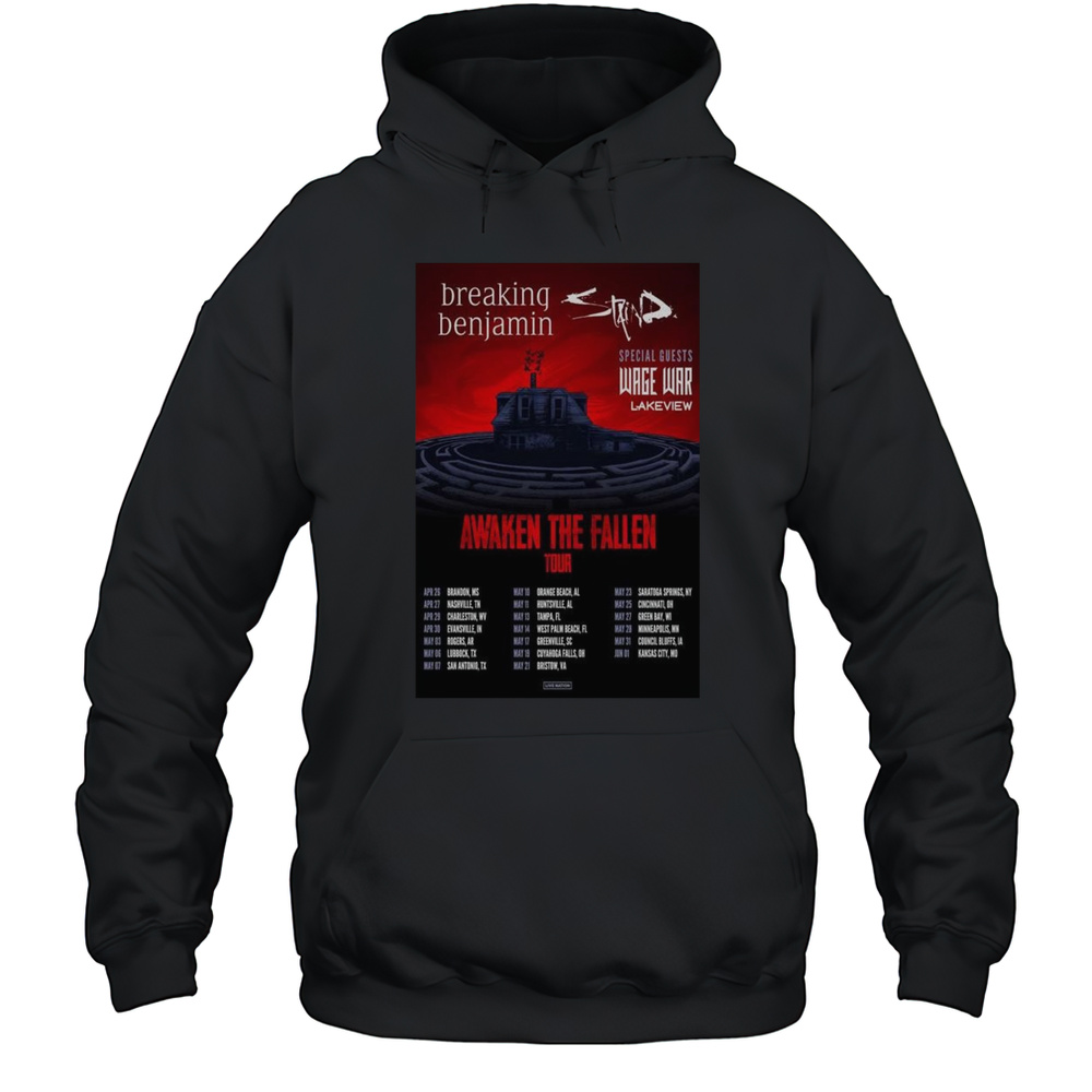 Breaking Benjamin With Staind  Wage War Tour 2025 Shirt Unisex Hoodie