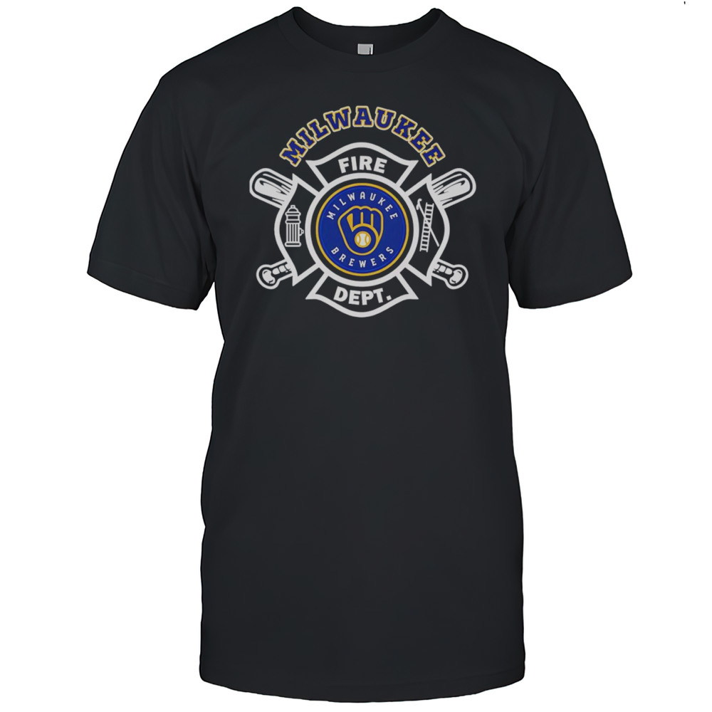 Fire Dept Milwaukee Brewers Baseball Shirt