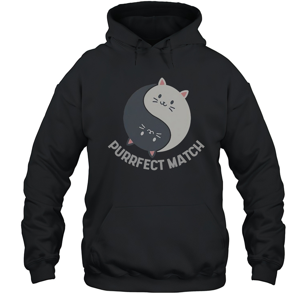 Good Purrfect Match Balance Cats Cute Kawaii Art T-Shirt Unisex Hoodie