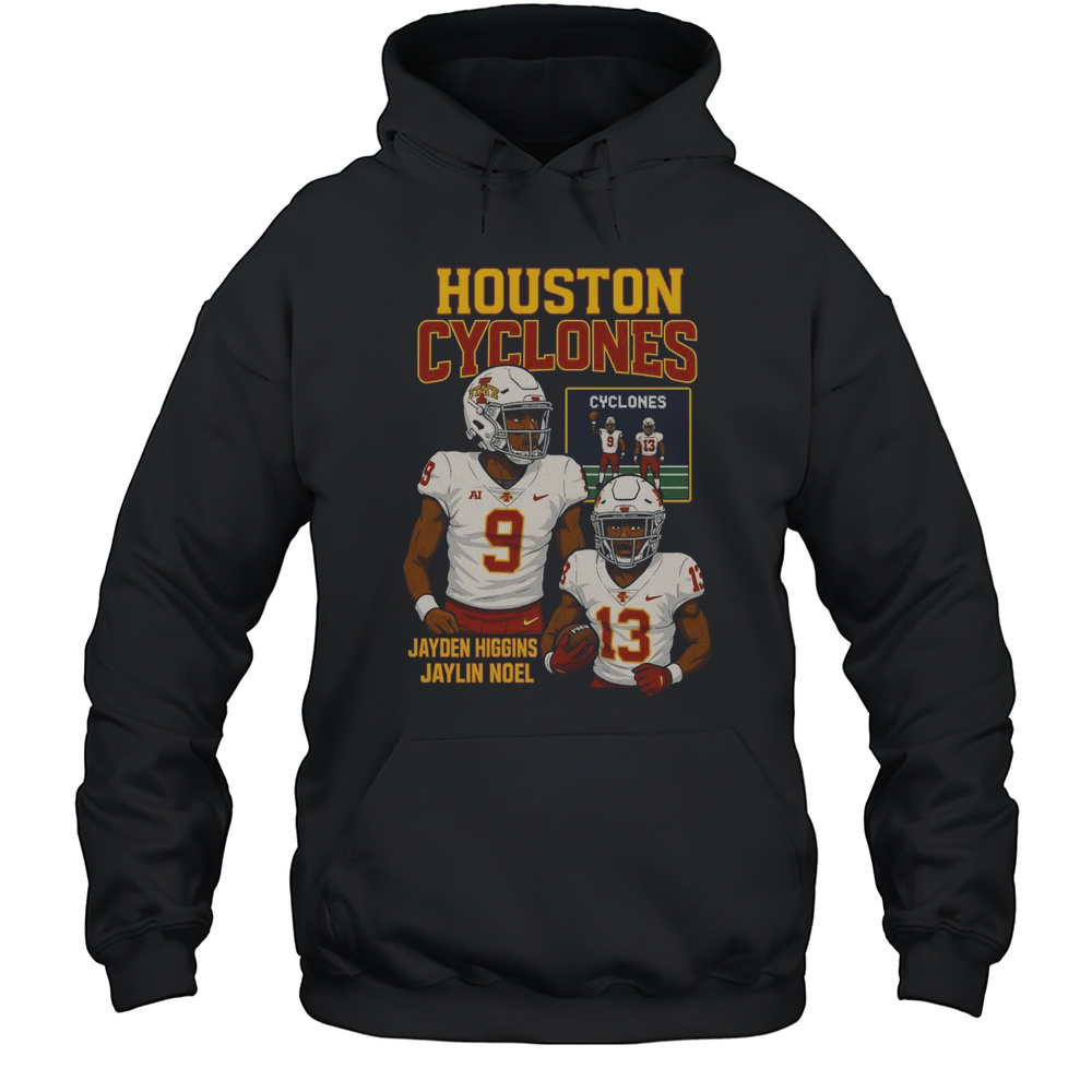 Houston Cyclones Jayden Higgins And Jaylin Noel NFL Draft 2025 Caricatures T-shirt Unisex Hoodie