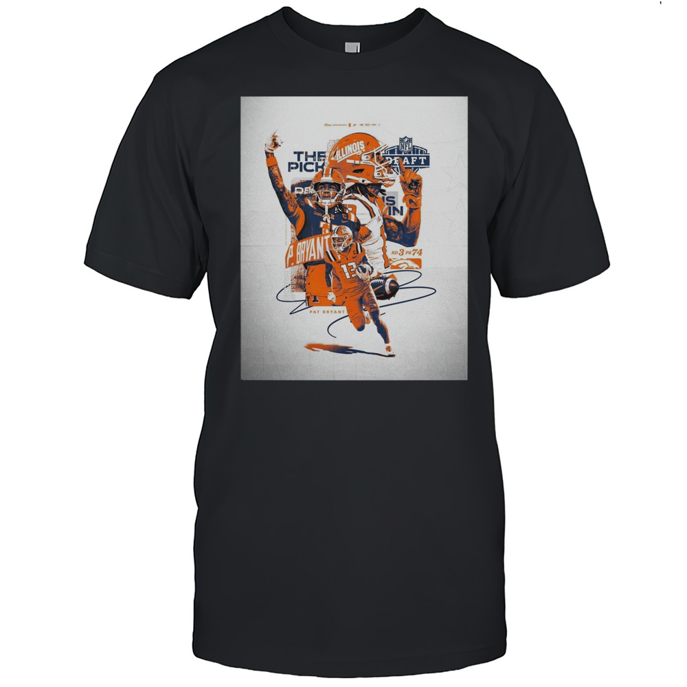 Illinois Fighting Illini Football The Pick Pat Bryant NFL Draft 2025 Signature Round 3 Pick 74 Poster T-shirt