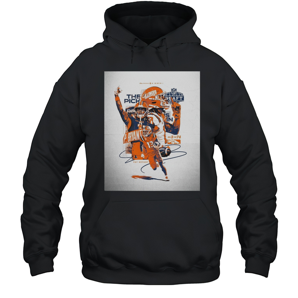 Illinois Fighting Illini Football The Pick Pat Bryant NFL Draft 2025 Signature Round 3 Pick 74 Poster T-shirt Unisex Hoodie