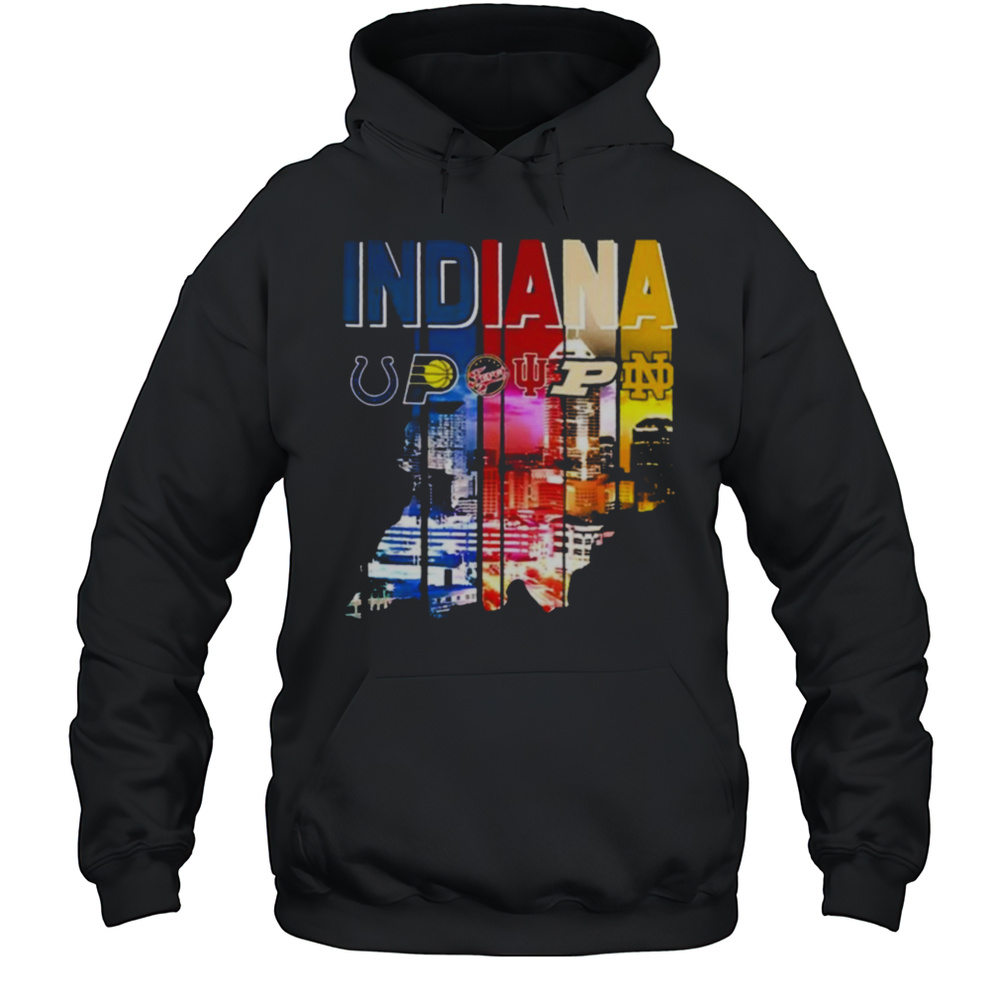 Indiana State Sports Team Colts Pacers Fever Hoosiers Boilermakers Fighting Irish Shirt Unisex Hoodie