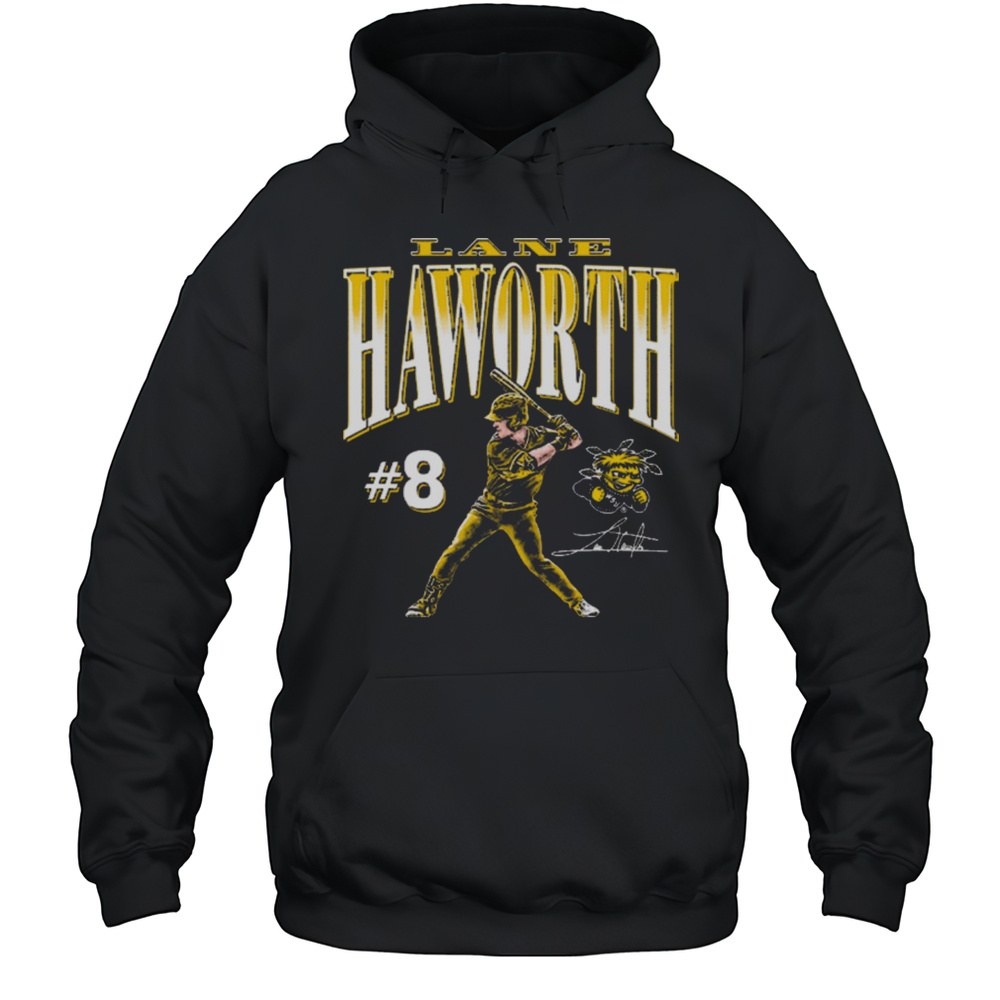 Lane Haworth 8 Wichita State Shockers Baseball NCAA Division I Portrait Signature T-shirt Unisex Hoodie
