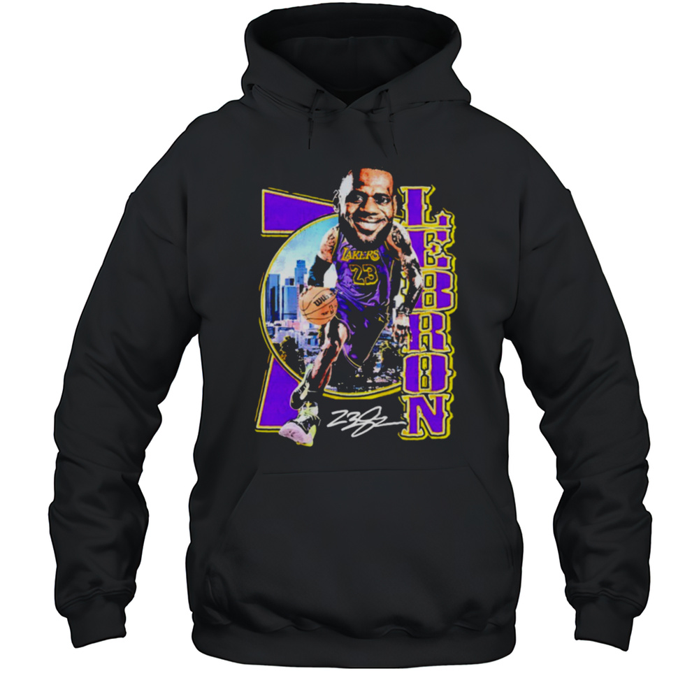 LeBron James Los Angeles Lakers Big Head Signature Shirt Unisex Hoodie