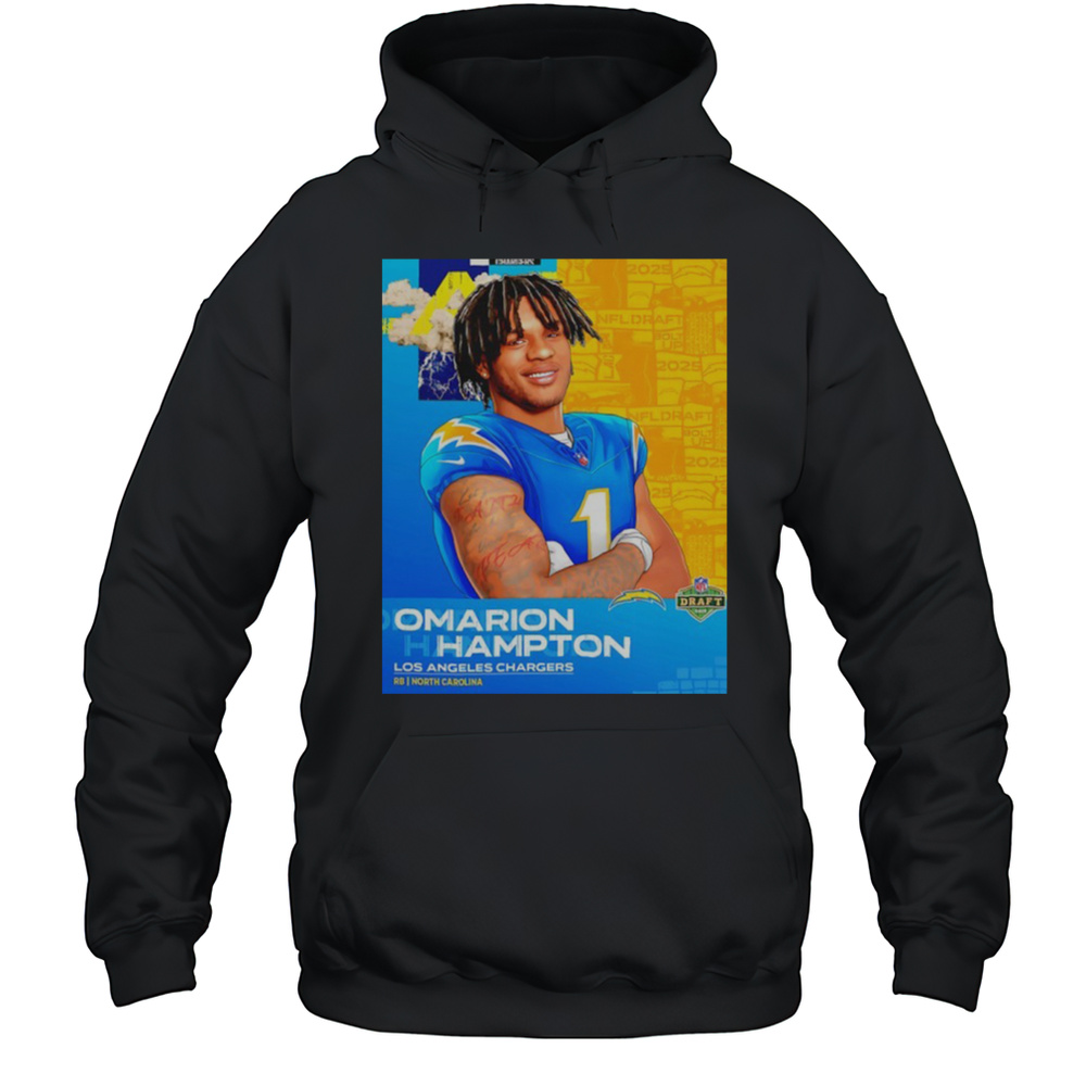 Omarion Hampton Los Angeles Chargers 2025 NFL Draft Art Shirt Unisex Hoodie