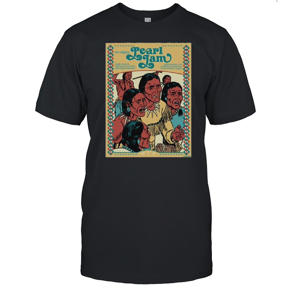 Pearl Jam The Mighty April 26 2025 Hollywood Florida With Dead Pioneers T-shirt